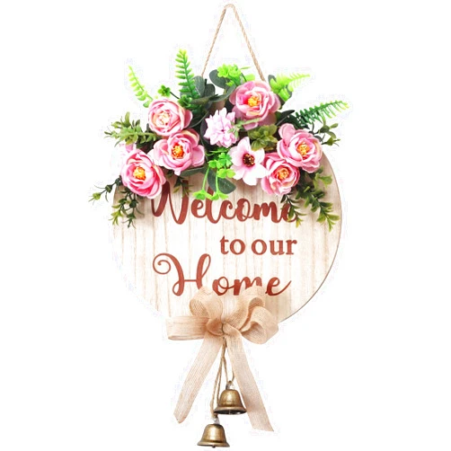 LITIALLY Welcome Sign for Front Door Decor for Hanging Farmhouse Porch, Outdoor Wall, Door Signs for Home, for Spring Summer Fall All Seasons All Holiday