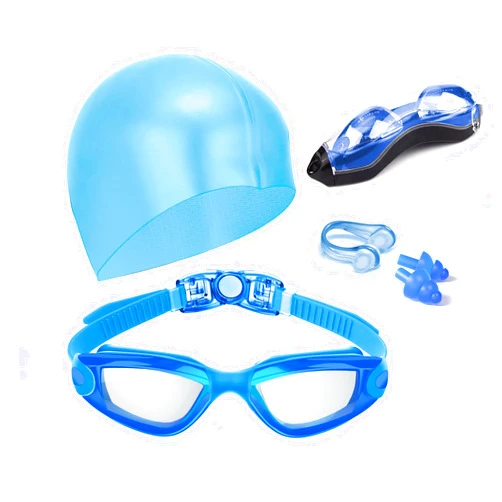Hurdilen Swim Goggles Swimming Goggles No Leaking with Nose Clip, Earplugs, Swim Cap and Case for Men Women