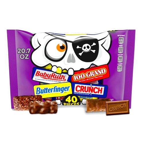 Butterfinger, CRUNCH, Baby Ruth, 100 Grand Fun Size Assorted Candy Bars, Great for Sharing, Bulk 40 Count Pack, 20.7 oz