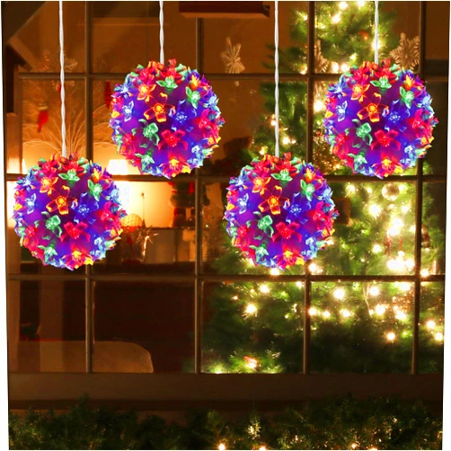 TWINGLEHOME Twinkling Sphere Light,Sphere Ornament LED Christmas Lights, Indoor or Outdoor Décor for Christmas Decoration - 4.2 Inch (4X50LED) - Multicolor