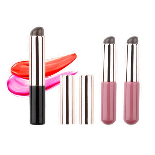 Ideal Swan Lip Applicator Brush - 3PCS Exquisite Professional Dustproof Retractable Lip Brush - Makeup Lipstick Lip Gloss Applicators (2 Pink&Black)