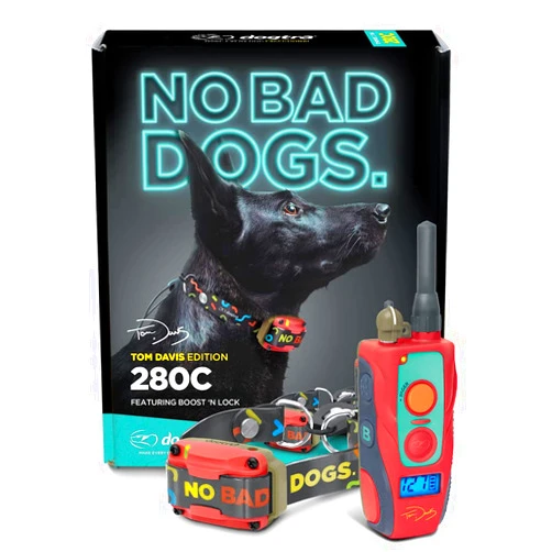 Dogtra E-Collar Tom Davis 280C Boost & Lock, Waterproof, 1/2-Mile Range Dog Training Collar with Remote, Rechargeable, 127 Levels, Vibration, Bungee, No Bad Dogs Trainer for Small, Medium, Large Dogs
