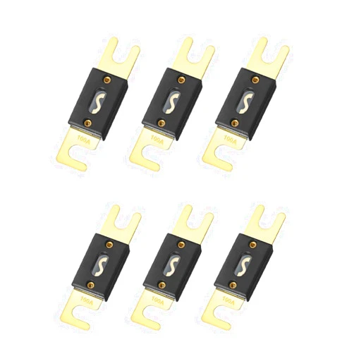 GLSOWEE 6PCS 100Amp/100A ANL Fuse, Blade Fuse for Marine Car Vehicle Audio and Video System, ANL Inline Fuse Gold Plated Fuse 32V for Inverters and Other Current Applications (100Amp)