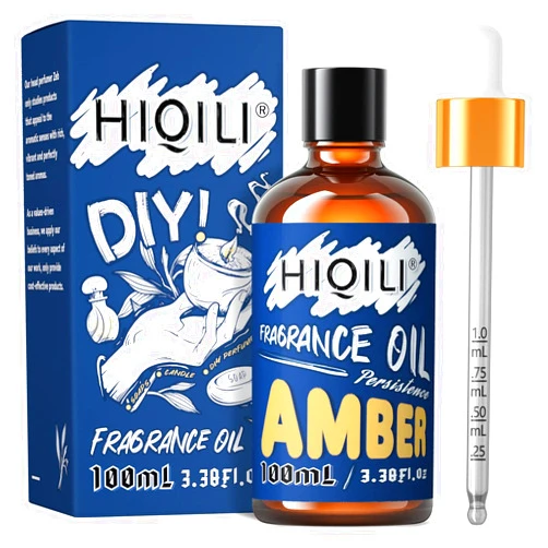 HIQILI Amber Essential Oil - Premium Fragrance Oil for Diffuser, Candle Soap Perfume Lotion Making, 3.38 Fl Oz Halloween Thanksgiving