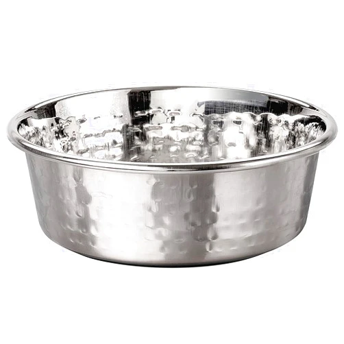 Neater Pet Brands Hammered Decorative Designer Bowls - Luxury Style Premium Dog and Cat Dishes (Small, Stainless)