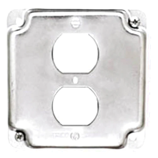 RACO Hubbell Raco 902C 1 Duplex Receptacle 4-Inch Square Exposed Work Cover by Raco