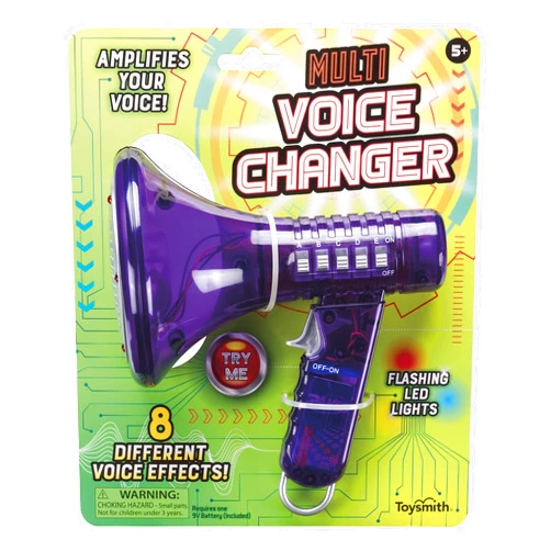 Toysmith Tech Gear Multi Voice Changer – Amplifies Voice with 8 Fun Effects, Fun Toy or Gift for Kids Ages 5+- Christmas Gifts, Stocking Stuffer, 6.5”, Colors May Vary