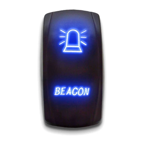 Stark Beacon - Blue - Switch Dual Light - STARK Laser Etched LED Rocker - 20A 12V ON/Off 5-PIN