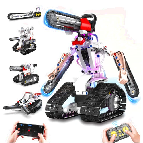 Resosese 5 in 1 STEM RC Robot Building Kit for Boys, APP & Remote Control Erector Set RC Toys for Kids Blocks 419 Pcs, DIY Build Science Educational Gift for Age 6 7 8 9 10 11 12+ Boys & Girls