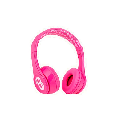 eKids Barbie Bluetooth Headphones, Pink Wireless Headphones with Microphone Includes Aux Cord, Volume Reduced Kids Foldable Headphones for School, Home, or Travel