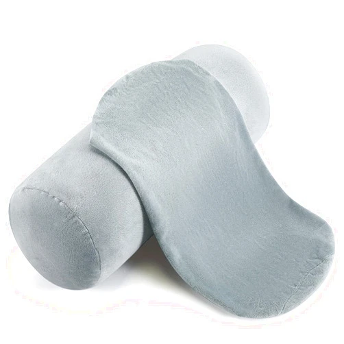 Newwiee 2 Pcs Cervical Neck Roll Pillow Cover with Zipper Round Pillowcovers Neck Roll Pillowcase Cylinder Soft Bolster Pillowcases for Cylindrical Cushion, Pillow Case Only(14 x 7 Inch,Gray)