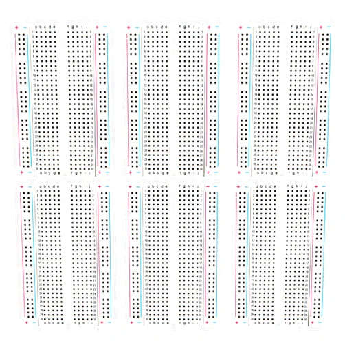 ELEGOO 6PCS 400 Point Breadboard Kit Solderless Breadboards for Arduino Project Small Bread Board Electronics for Circuits PCB Prototype Board