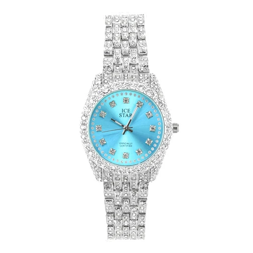 Techno Pave Women's 32mm Iced Out Sleek Diamond Dial Watch
