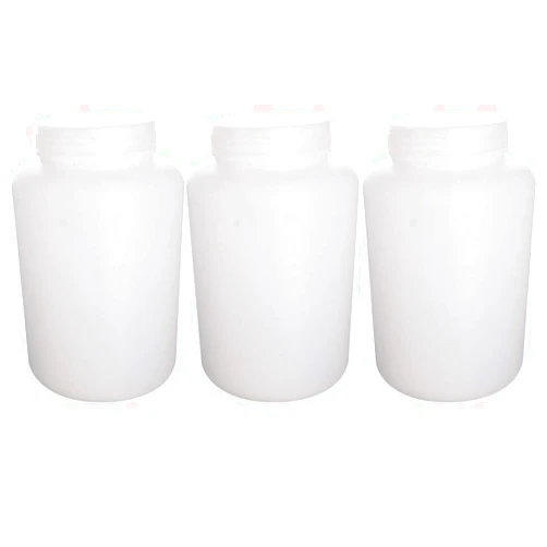 Othmro 3pcs 67.64oz/2000ml Plastic Empty Lab Cylindrical Chemical Reagent Bottle Wide Mouth Laboratory Reagent Polyethylene Bottle Sample Sealing Liquid Storage Container for Food Store White Transluc