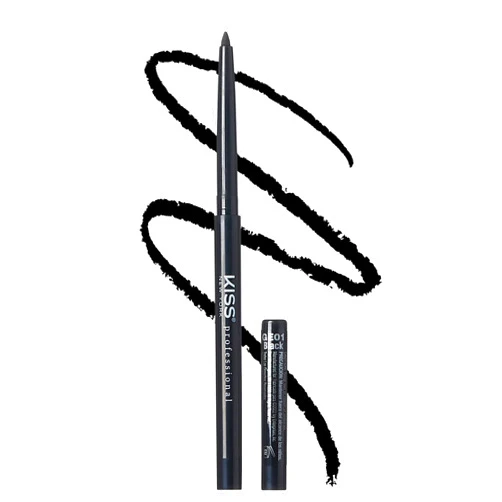 KISS New York Pro Intense Gel Eyeliner with Built-in Sharpener, Waterproof, Smudge-proof, Long Lasting Gel Eyeliner Pencil (Black)