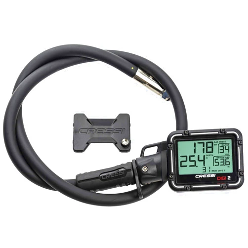 Cressi Scuba Diving Pressure Gauge and Depth Gauge - Easy to Read and Carry - Digi2: Made in Italy
