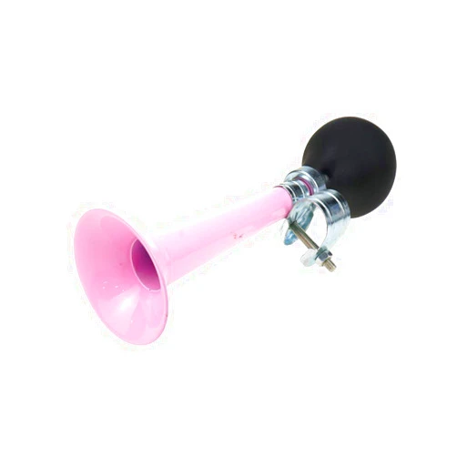 AUTUT Bike Bugle Horn Retro Clown Horn Metal Air Horn with Squeeze Bulb for Bicycle Golf Cart, Pink