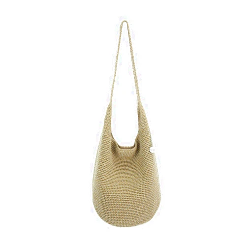 The Sak 120 Hobo in Crochet, Large Shoulder Purse with Single Strap, Bamboo Static