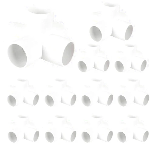 MIVIDE 12 Pack 1 Inch 5 Way PVC Elbow Fittings, 5-way Cross PVC Fitting Connector for Build Heavy Duty PVC Furniture, 5 Way 1 Inch PVC Pipe Joint, PVC Pipe Corner Fitting,White