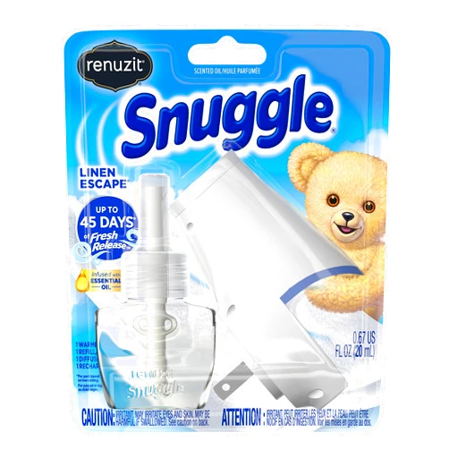 Renuzit Snuggle Scented Oil Refill Air Freshener & Plugin Warmer, Linen Escape Starter Kit