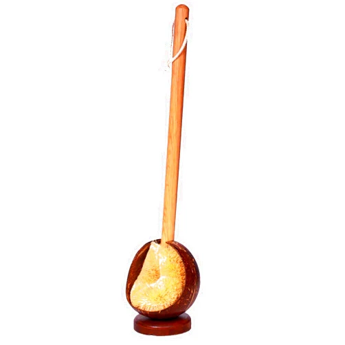 SQUIRREL Eco-Friendly Toilet Bowl Brush with Coconut Shell Holder - Biodegradable, Durable and Natural Toilet Cleaner Tool