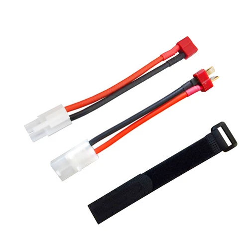 Share Goo ShareGoo Adapter Compatible with Big Tamiya Style Connector to Deans T Style Plug Cable for RC ESC Lipo/NiMH Battery Charging w/Battery Strap