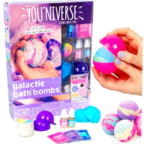 YOUNIVERSE Just My Style You*niverse Galactic Bath Bombs, at-Home STEAM Kits for Kids Age 6 and Up, Bath Time Fun, DIY Bath Bombs