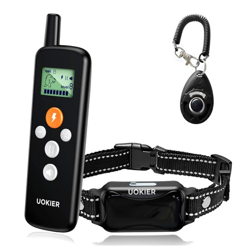 UOKIER Dog Training Collar with Remote, Gentle Shock Collar for Dog, Rechargeable Waterproof E Collar for Small Medium Large Dogs, 1600 Ft Remote Range