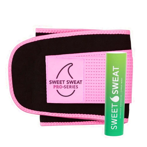 Sports Research Sweet Sweat Pro Series Waist Trimmer (Med-Large) & Sweet Sweat Stick (Citrus Mint, 6.4oz)