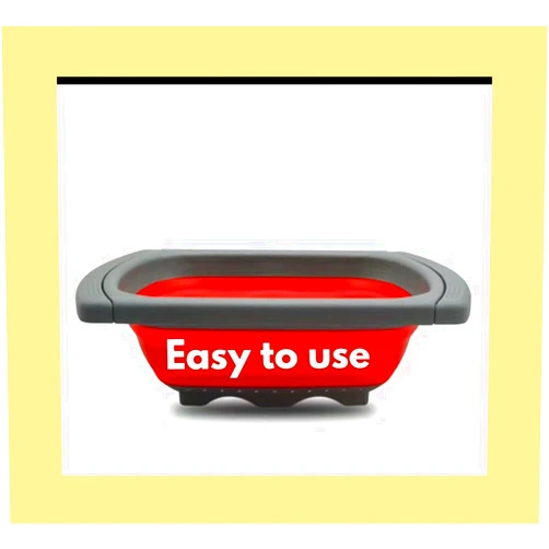 Generic LP Colander collapsible Strainer Over The Sink Vegetable/Fruit Colanders Strainers 9 Quarts with Extendable Handles, (Red)