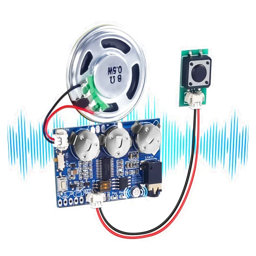 IS Icstation Sound Module, Recordable Voice Module 17 Minutes Voice Recording Module Sound Recordable Button Voice Playback Module Support MIC PC Phone Recording for DIY Greeting Card Father's Day