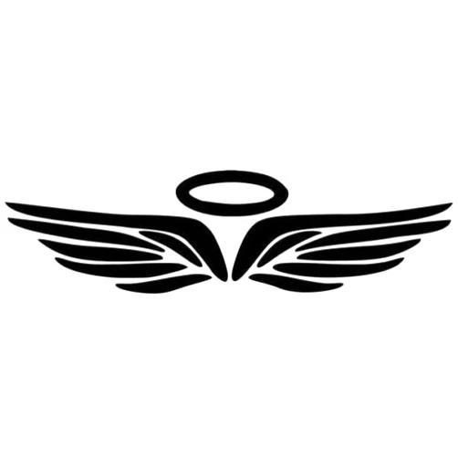 Ranger Products Angel Halo Wings Symbol Vinyl Graphic Car Truck Windows Decor Decal Sticker - Die cut vinyl decal for windows, cars, trucks, tool boxes, laptops, MacBook - virtually any hard, smooth surface