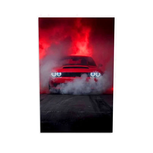 Maisuimaoyi JDM Car Poster Muscle Car Challenger Poster Decorative Painting Canvas Wall Art Living Room Posters Bedroom Painting 16x24inch(40x60cm)