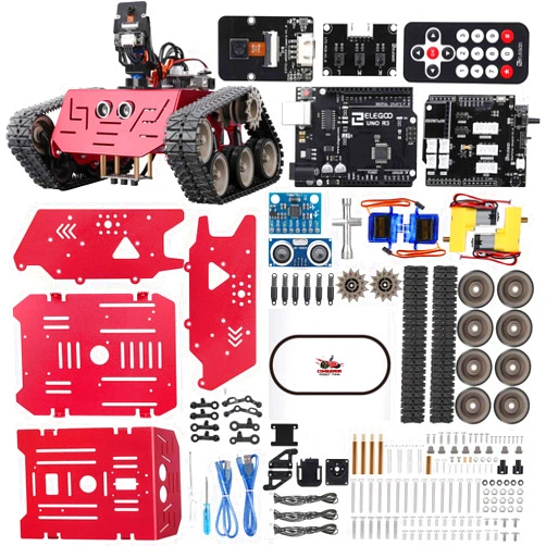 ELEGOO Conqueror Robot Tank Kit with UNO R3 for Arduino Robotics for Kids Ages 8-12 12-16 STEM Science Kits Coding Robots Toys for 8+ Year Old Boys Girls Teens Circuits Engineering Building Project
