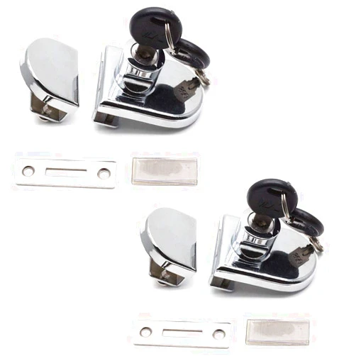 LC LICTOP Security Showcase Display Cabinet Glass Double Door Lock No Drill for 5-8mm Glass Door 2Set (Key Different)