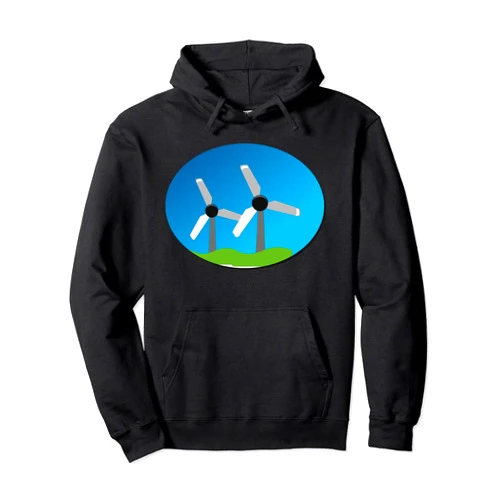 Renewable Green Energy Solutions Clothing Co Green Wind Power Wind Turbine Pullover Hoodie
