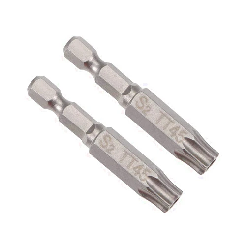 uxcell 2 Pcs T45 Magnetic Torx Screwdriver Bits, 1/4 Inch Hex Shank 2-inch Length S2 Security Tamper Proof Screw Driver Kit Tools