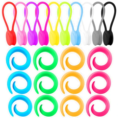 RAPUDA 22 Pcs Fabric Huggers and Magnetic Fabric Clips for Cross Stitch, Silicone Thread Spool Huggers and Needle Minder Magnet for Embroidery and Quilting, Cross Stitch Supplies and Accessories