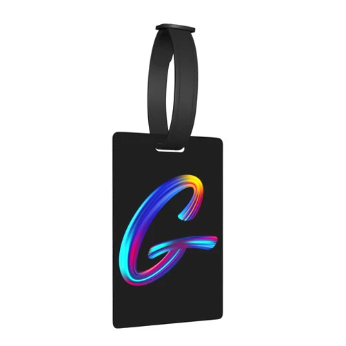 Pazacon Cute Initial Luggage Tags for Suitcase, Colorful Letter Design Cruise Name Bag Tags, Small Novelty Baggage Identifiers ID Label for Women Men Kids Travel, Rainbow Letter G