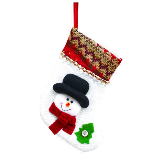 Generic Christmas Stocking Personalized Quilted Lining Snowman Plush Stocking Small Hanging Ornament Rustic Art Decoration Set for Tree Fireplace Xmas Decor Farmhouse Men Women Holiday Mantel