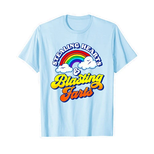 The Robot Ranger - Fun Apparel & Gifts Stealing Hearts & Blasting Farts Funny Rainbow Valentines T-Shirt