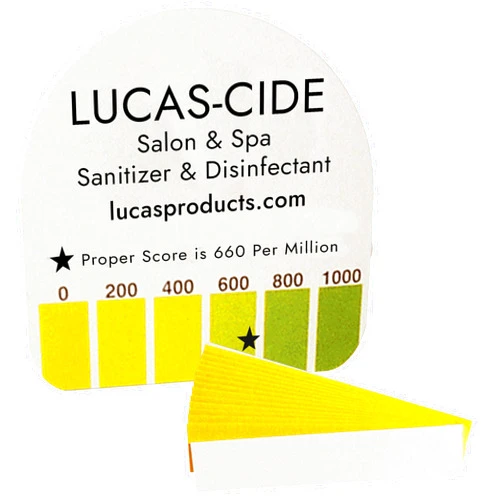 LUCAS-CIDE Quat Test Strips - Sanitizer Test Strips Food Service - 0-1000 ppm Test Strips for Sanitizing Solution - Pack of 15 Quat Sanitizer Test Strips