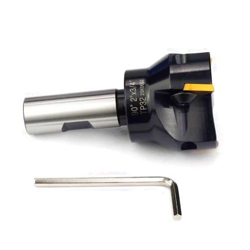 YUFUTOL Indexable End Mill with 3 Pcs TPCN32PDTR Tpg32 Carbide Inserts, 2