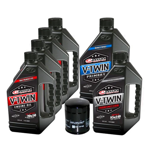 MaximaHiflofiltro VTTOCK12 Complete Engine Oil Change Kit for V-Twin Full Synthetic Harley Davidson Twin Cam, 6 Quart