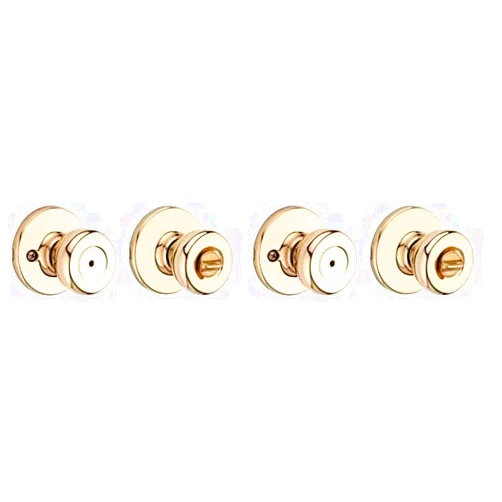 Kwikset 93001-870 Tylo Bed & Bath Knob in Polished Brass, Privacy (Pack of 2)