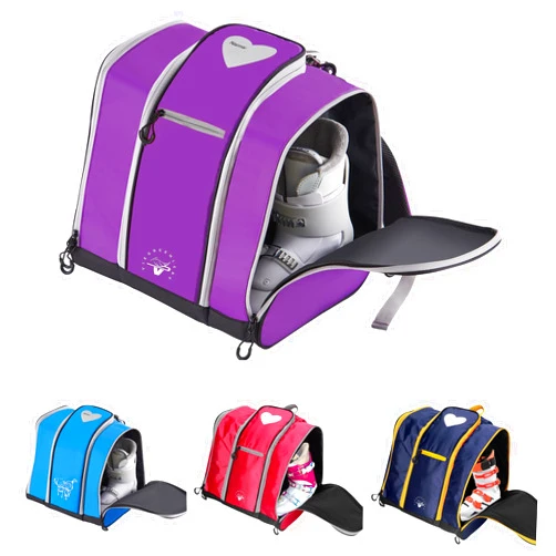 V VIEGREENLEAF Ski boot backpack for kids junior ski, snowboard, rollerblade boots, helmet, gloves snacks perfect for outdoor or travel