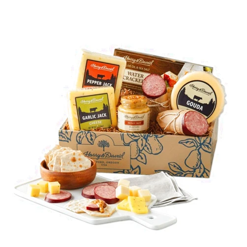Harry & David Deluxe Meat & Cheese Gift Box, Cheese Of The Month Club, Meat And Cheese Platter, Gift Basket For Cheese Lovers, Charcuterie Board Ideas