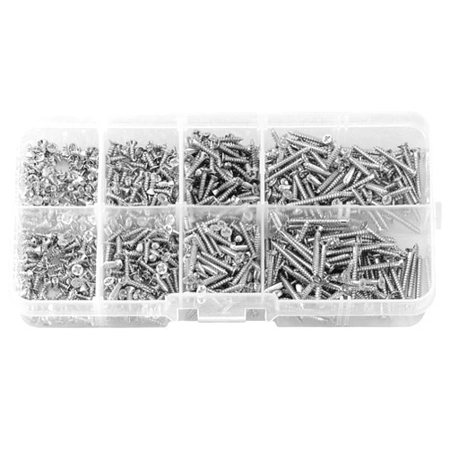 Nologo Lag Bolts 800Pcs Stainless Steel Self Tapping Screw Assortment Kit Lock Nut Wood Thread Nail Screw Sets M2 Tap Bolts