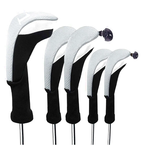 FINGER TEN Golf Club Head Covers Woods Driver Fairway Hybrid 3/4/5 Set, Headcovers Men 1 3 5 7 X Interchangeable Number Tag, Fit All Wood Clubs
