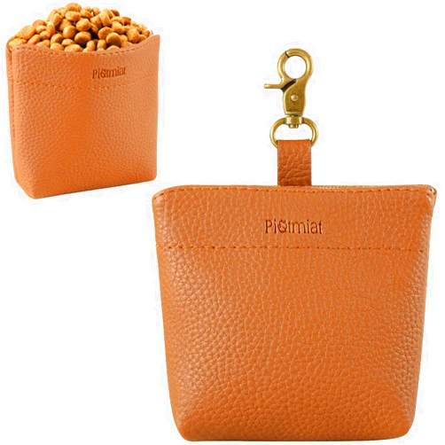 PiatMiat 2nd Generation Dog Treat Pouches for Pet Training, Dog Treat Bags With Magnetic Closure, Pocket Size Dog Treat Holder (small, Brown)